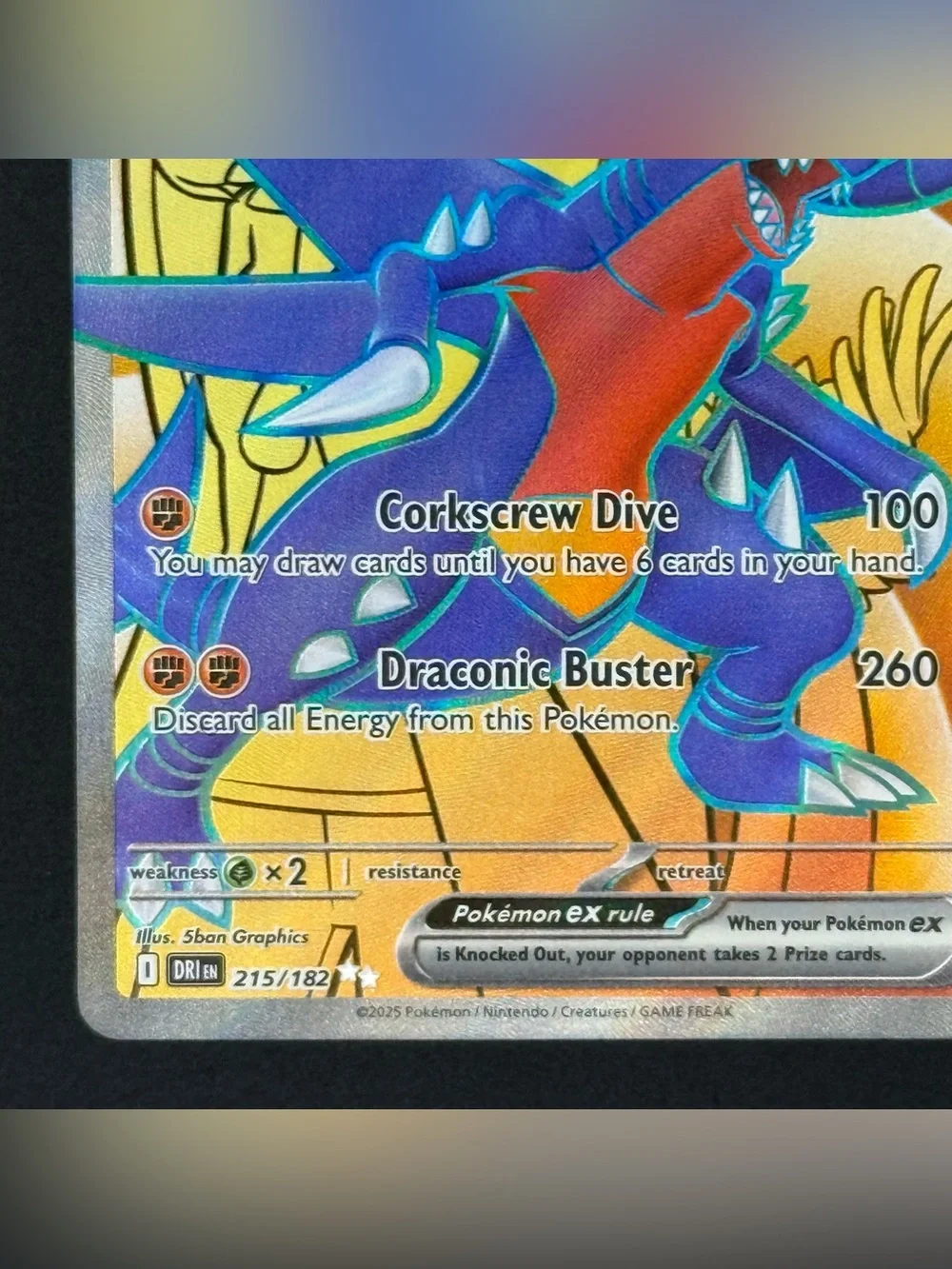 Pokémon TCG Cynthia's Garchomp EX 215/182 Ultra Rare Full Art Destined Rivals